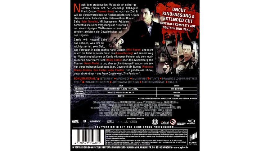 The Punisher - 2-Disc Set inkl. Uncut Kinofassung & Extended Cut
