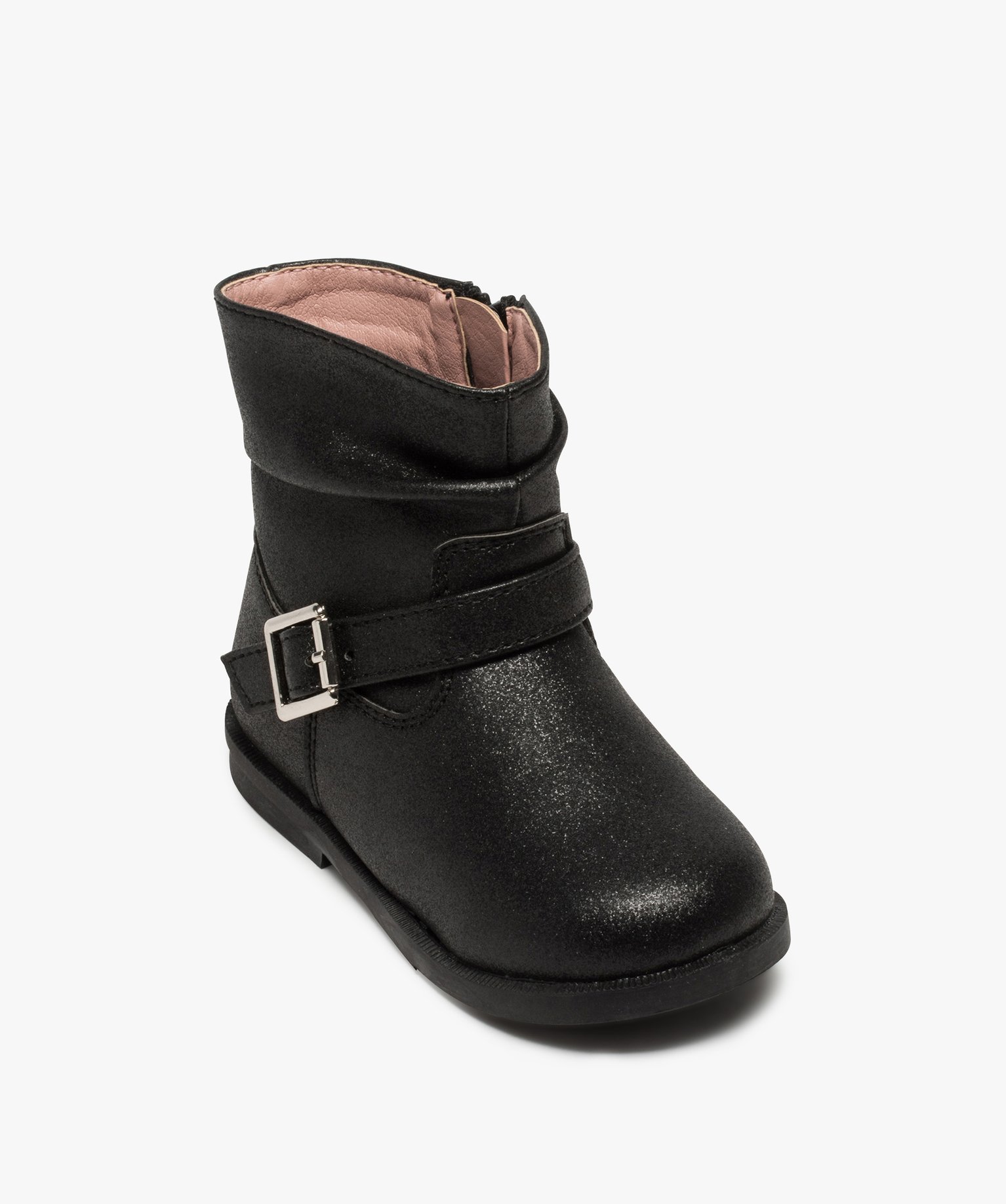 Bottines bébé fille irisées avec boucle métallique noir | GEMO
