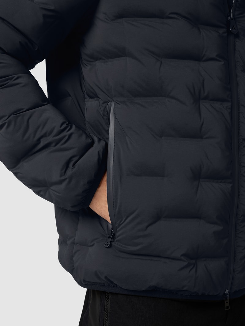 Jacke mit Strukturmuster Modell 'BRANDO' in schwarz