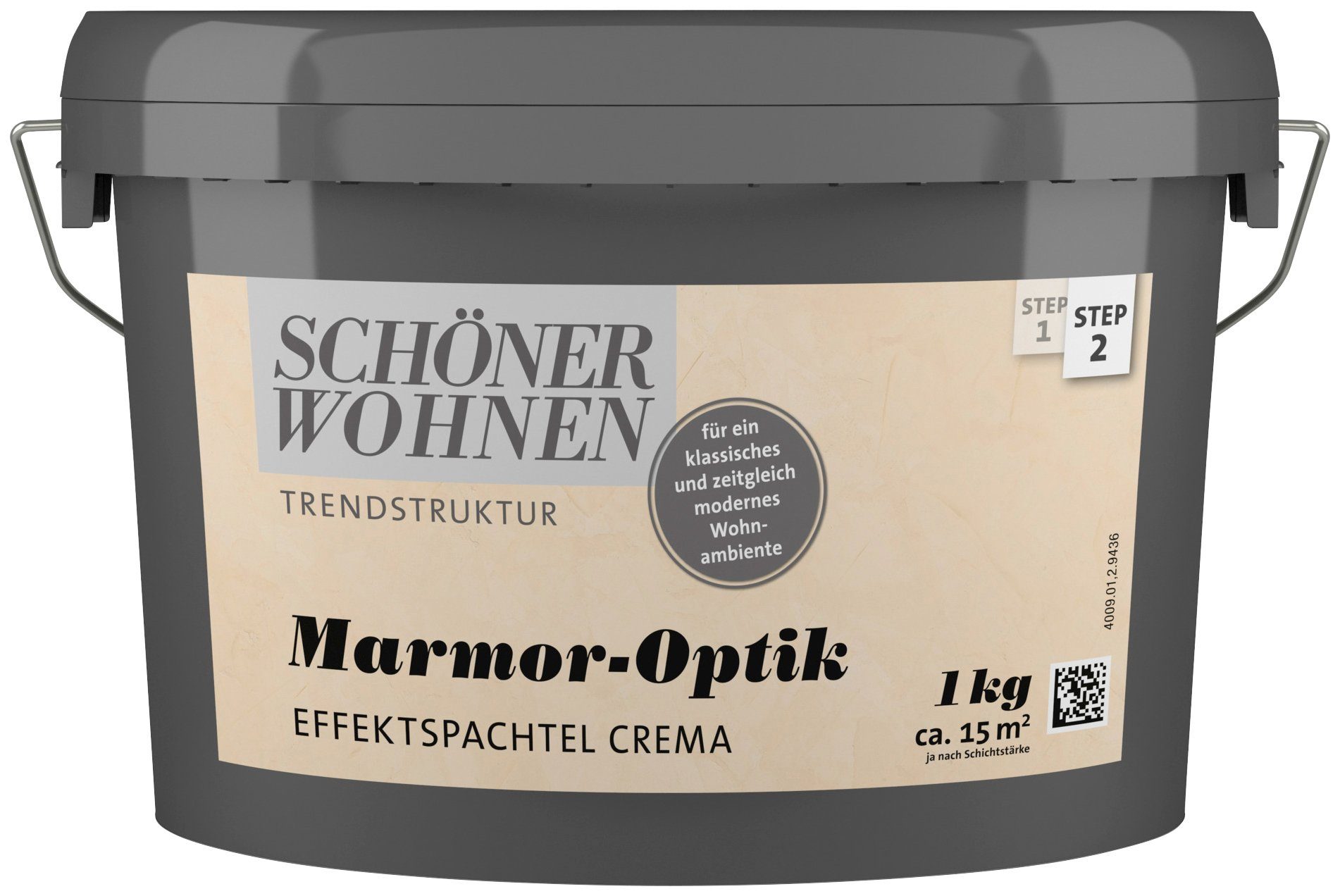 SCHÖNER WOHNEN FARBE Spachtelmasse TRENDSTRUKTUR Marmor-Optik Effektspachtel, 1 kg, crema, Effektspachtel für die Marmor-Optik