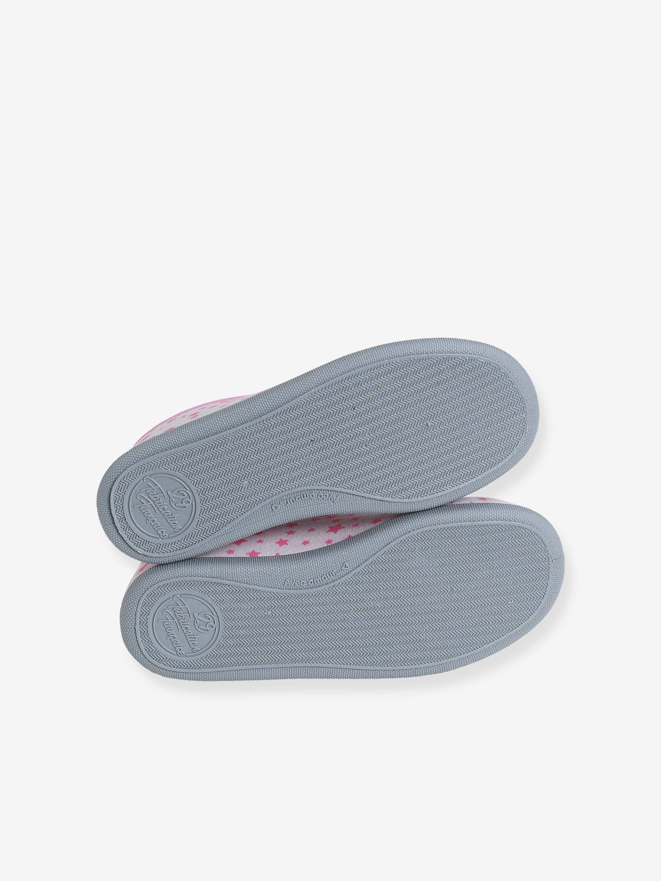 Chaussons ballerines fille fabriqués en France gris imprimé