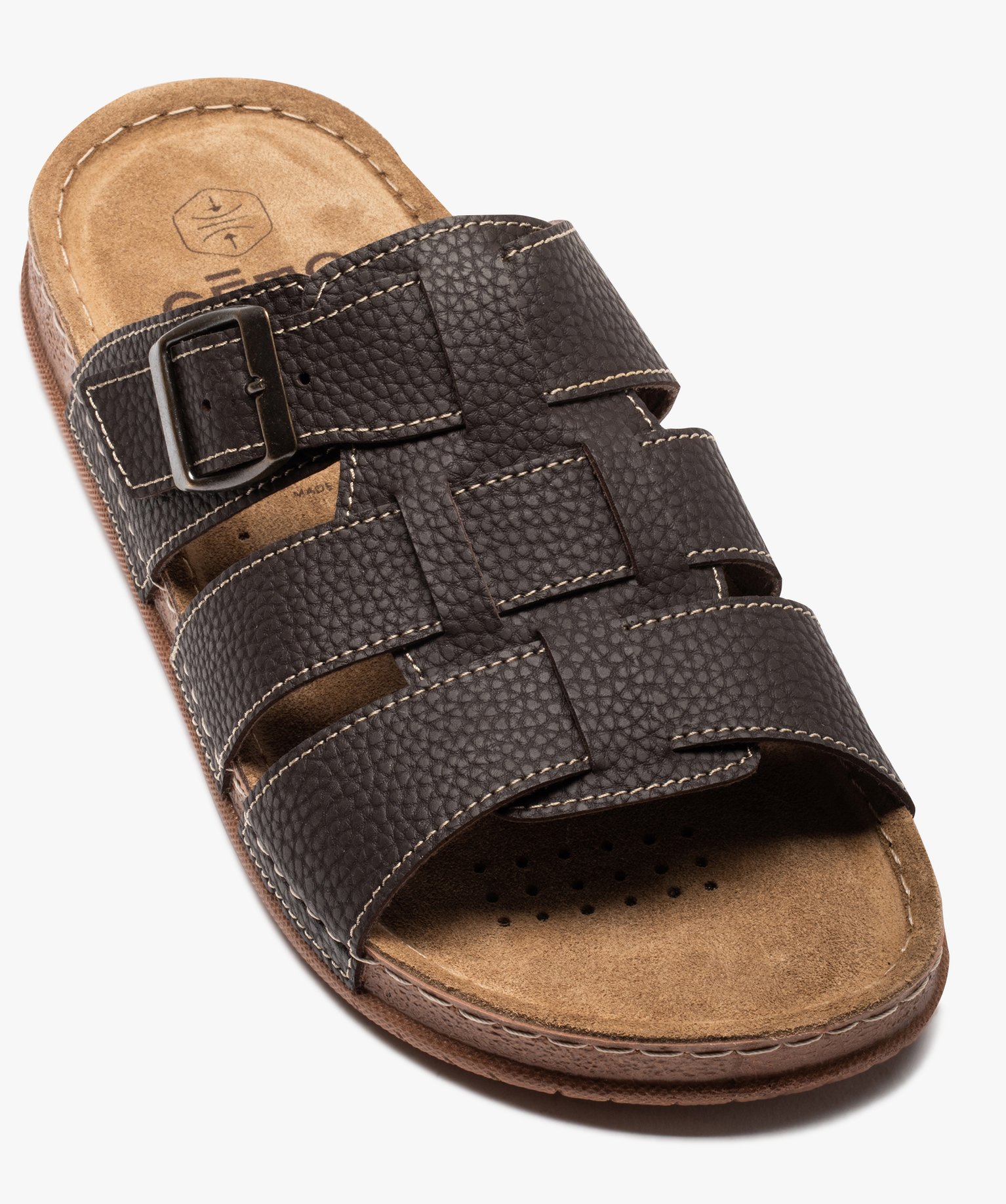 Mules homme ajustables à brides multiples marron | GEMO