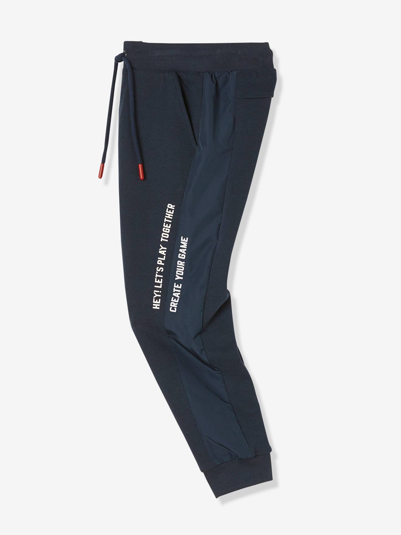 Pantalon de sport garçon bi-matière navy