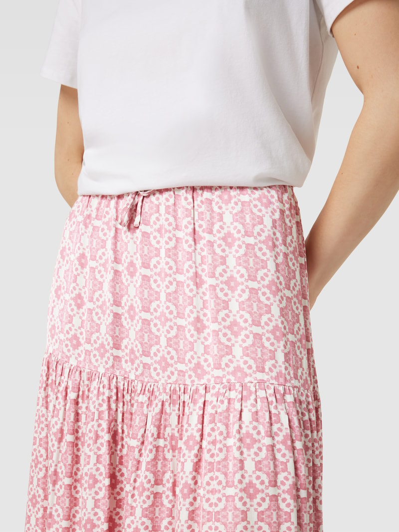 Maxirock mit Allover-Muster Modell 'soraya' in rosa