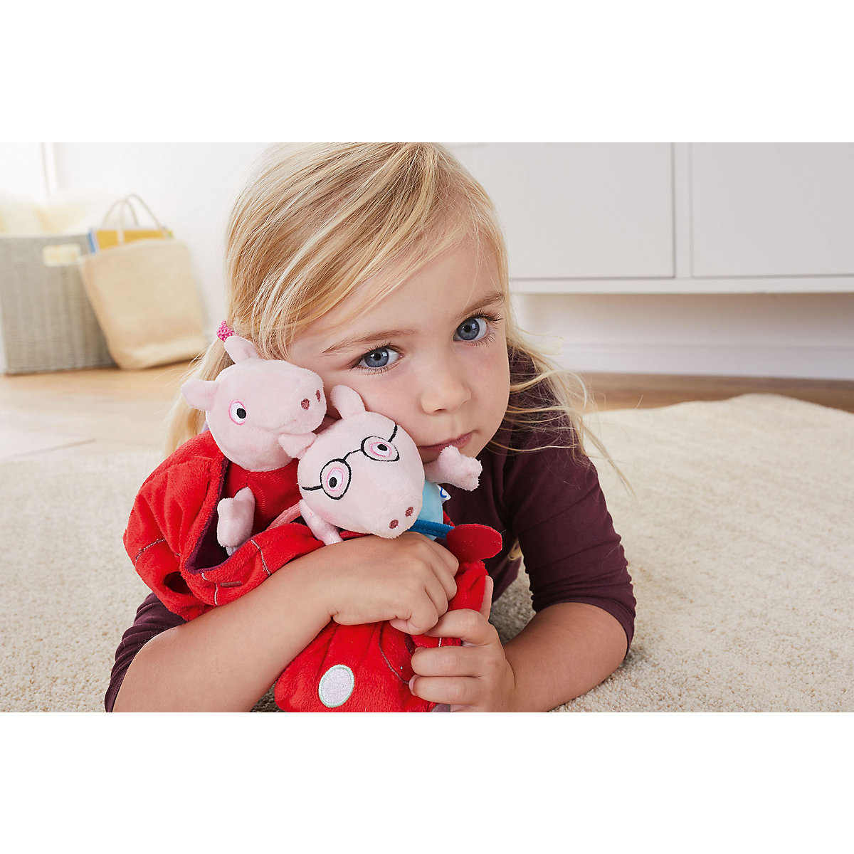 Mein erstes RC Auto Peppa Pig ferngesteuert, Revellino Plüsch Fahrzeug für Kinder ab 2 Jahren, 23 cm