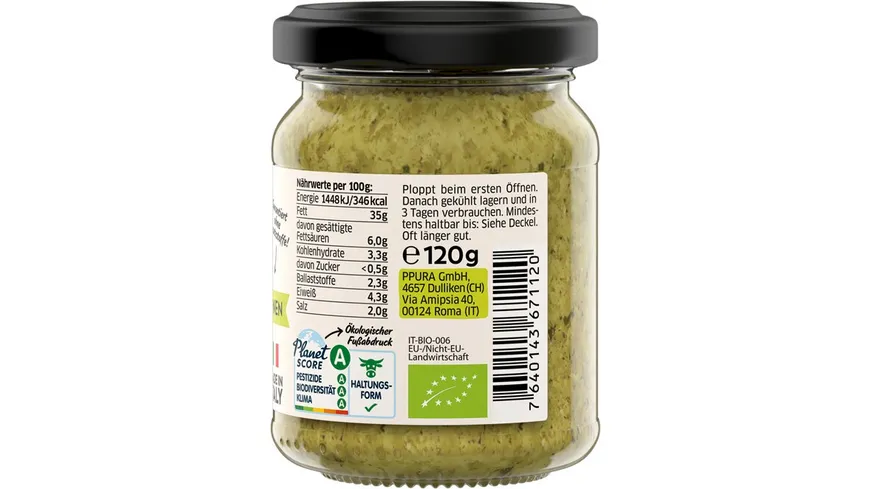 PPURA Bio Pesto Genovese 120 g