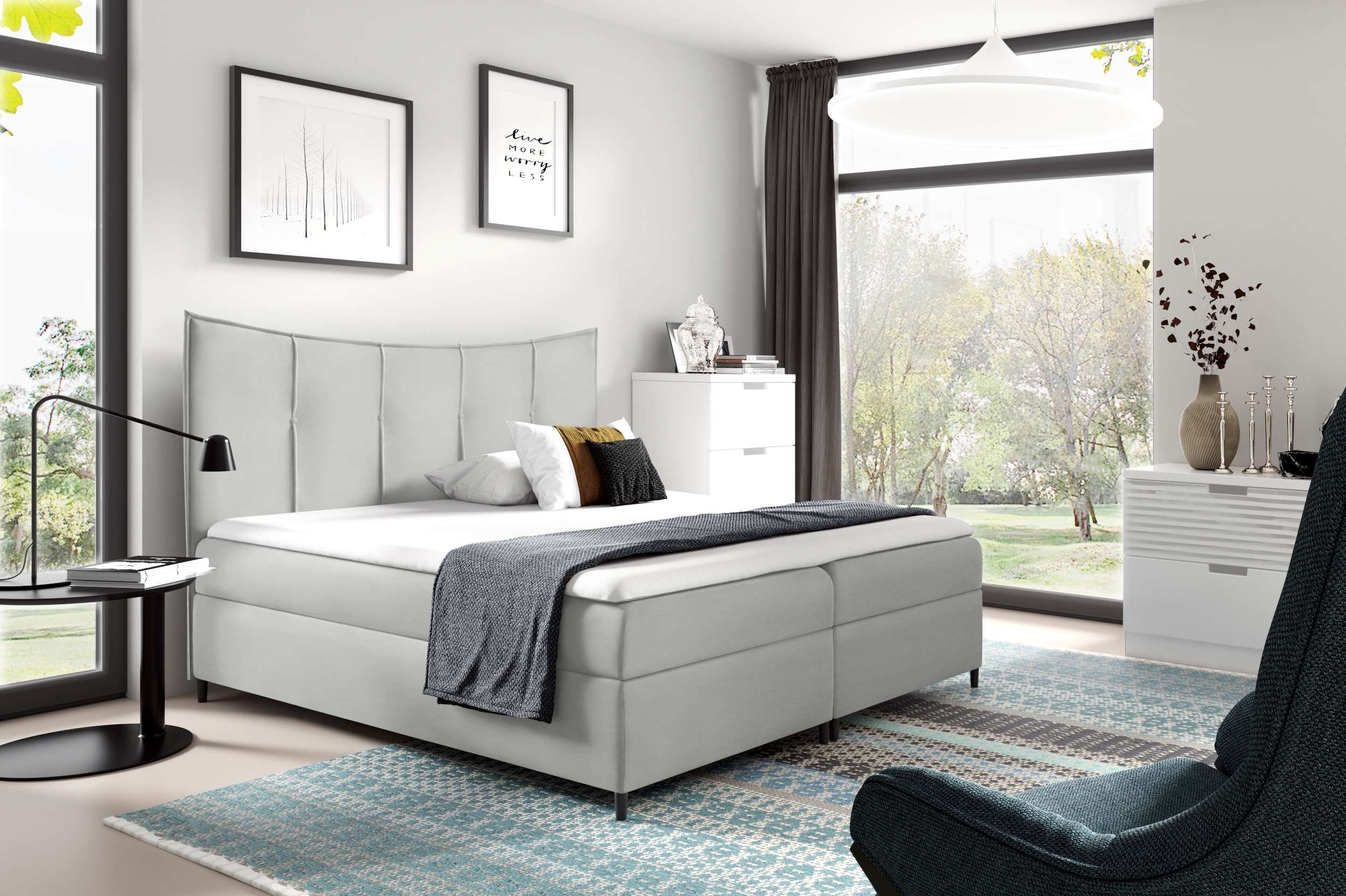 Stylefy Boxspringbett Trento (Schlafzimmerbett, Bett), 120/140/160/180/200x200, Bonellfederkern Matratze, Topper, Bettkasten