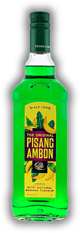 Pisang Ambon 17% 1,0 Liter Pisang Ambon 17% 1,0 Liter Exotischer, weicher Bananenlikör hergestellt nach original Indonesischer Rezeptur. 1	 Liter - Vol 17%
