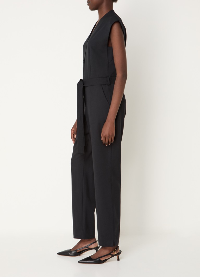 Claudie Pierlot  Joylaine straight fit jumpsuit in wolblend met strikceintuur
