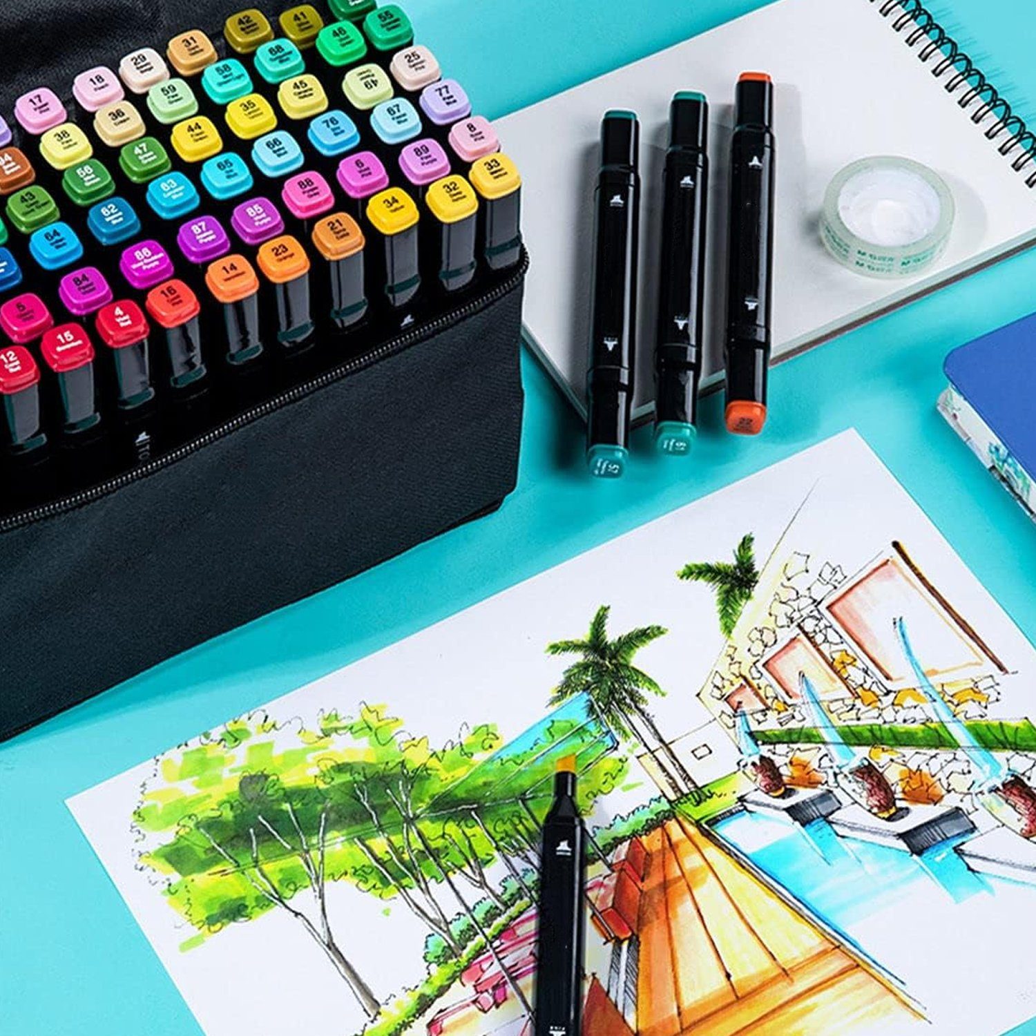 AKKEE Permanentmarker Permanent Marker Filzstifte Copic Marker Lackmarker Stifte, (Set, 80-tlg)