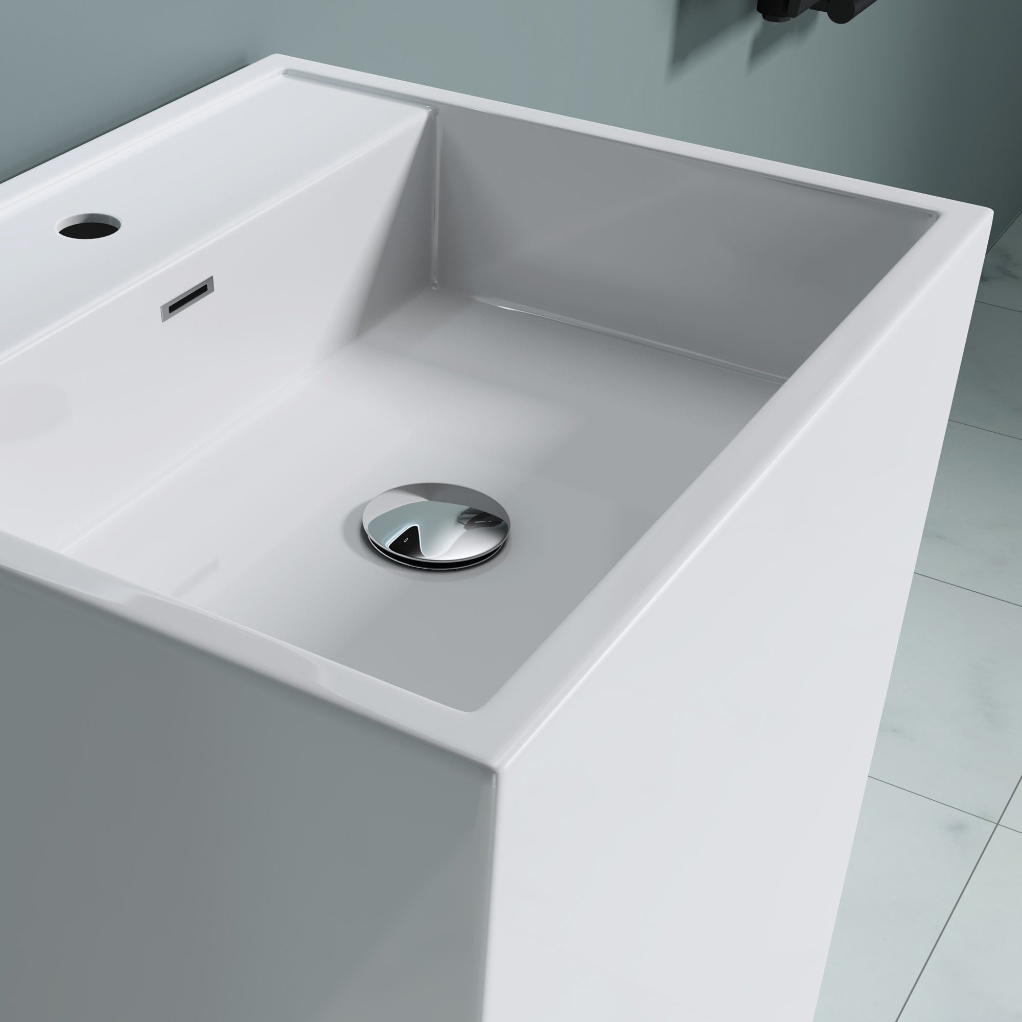 doporro Waschbecken doporro Design Standwaschbecken BTH: 42x50x90cm Colossum34, aus Gussmarmor, Waschtisch, Waschplatz