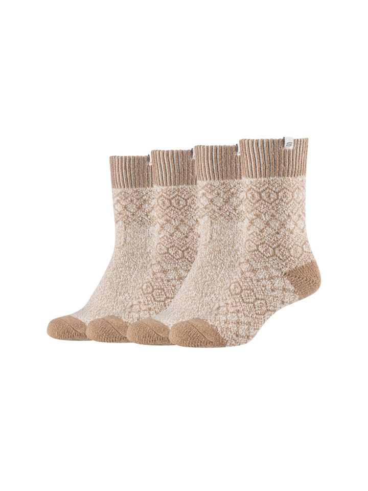 Skechers Socken 4er Pack warm & cozy in offwhite mouline günstig kaufen