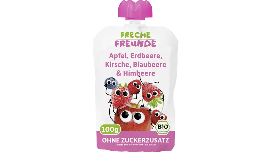 Freche Freunde Bio Quetschie 100% Apfel, Erdbeere, Blaubeere & Himbeere 100 g