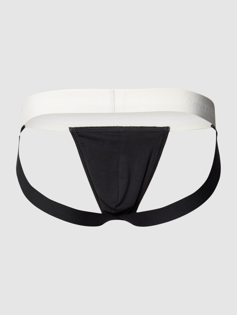 Jockstrap mit elastischem Logo-Bund im 3er-Pack in schwarz