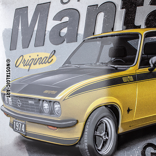 Nostalgic Art Retro Blechschild 30x40cm, Motiv "Opel - Manta GT/E", 1 Stück - ATU