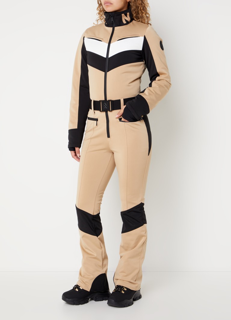 NIKKIE Uriel flared fit ski suit with logo and belt