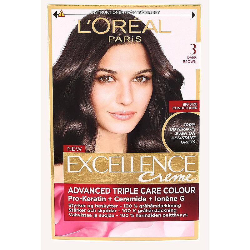 Loreal L'Oréal hårfarge 3 mørkebrun