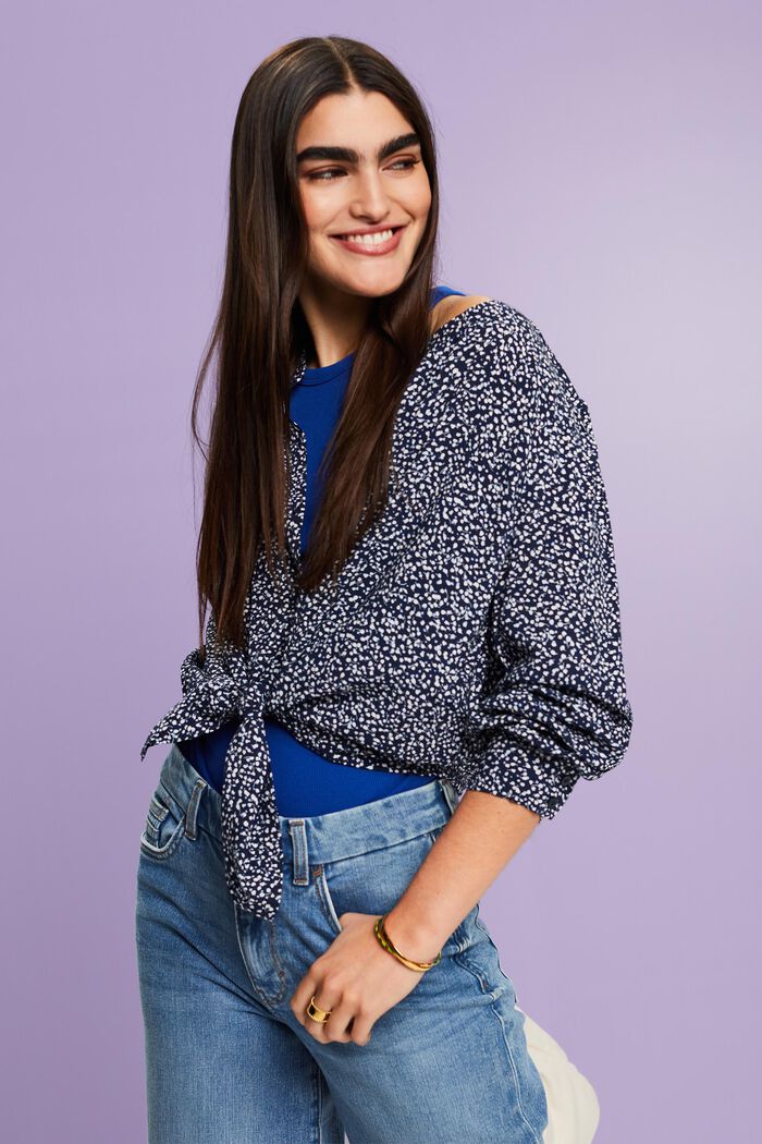 Bluse mit rundem Ausschnitt