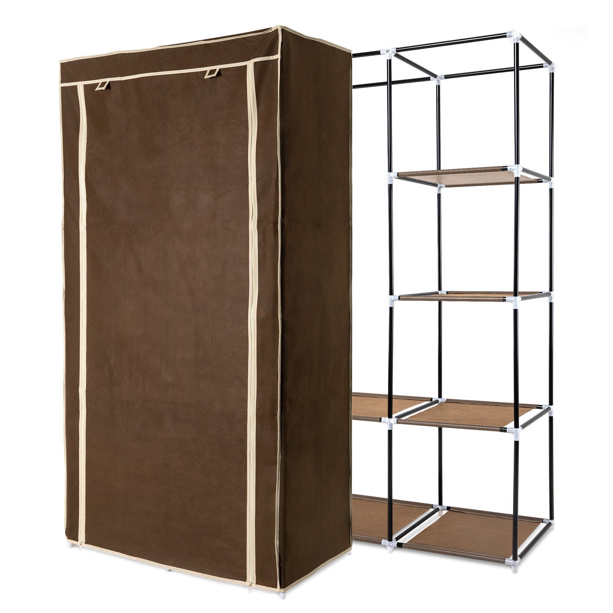 Navaris Stoffschrank Stoff Kleiderschrank - 88x170x45cm - faltbar aus Vlies