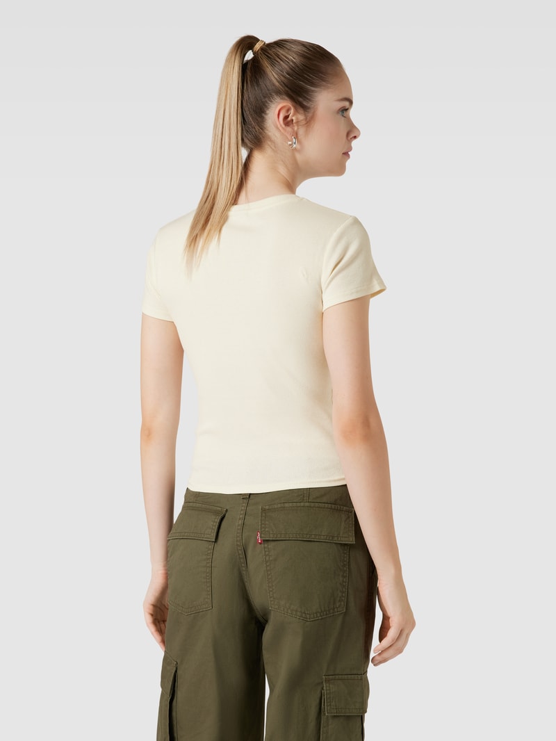 T-Shirt mit Label-Stitching in offwhite