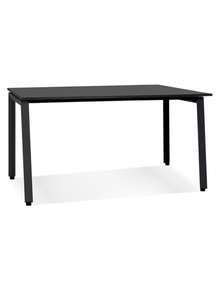 KADIMA DESIGN Schreibtisch MDF & Metall, quadratisch modern, 140x140 cm in Schwarz günstig kaufen