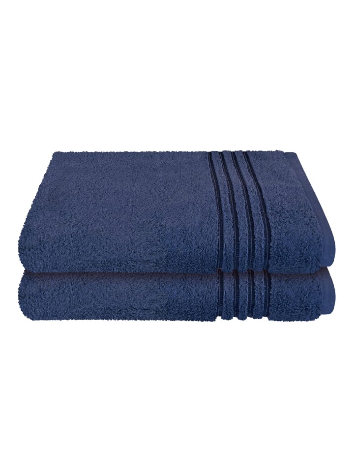 Schiesser Duschtuch Milano im 2er Set in Dunkelblau günstig kaufen onesize