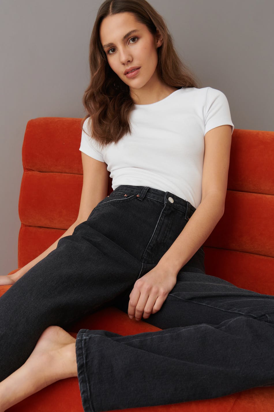 High straight jeans