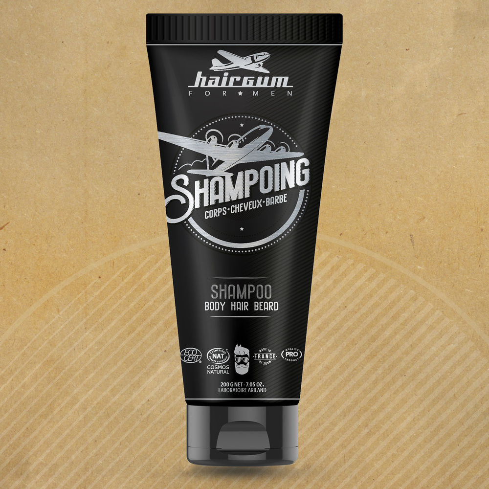 hairgum Shampoing Cheveux, barbe et corps Cosmos  Nat Shampoing
