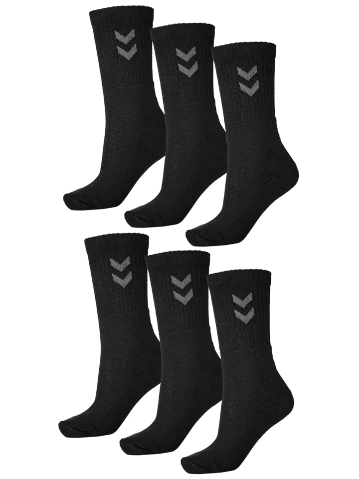 Hummel 6-er Set Sport Freizeit Basic Socken mit Logo in Schwarz-2 günstig kaufen