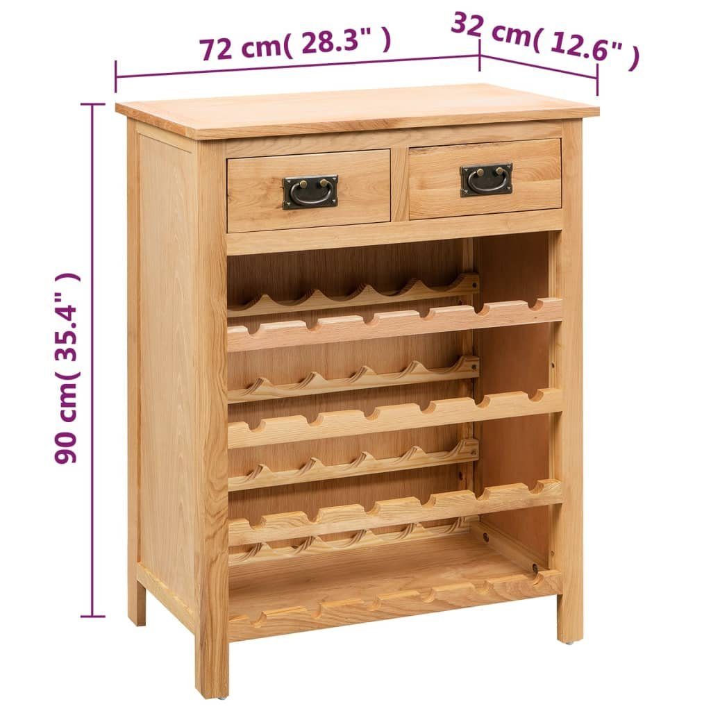vidaXL Weinregal Weinschrank 72x32x90 cm Massivholz Eiche, 1-tlg.