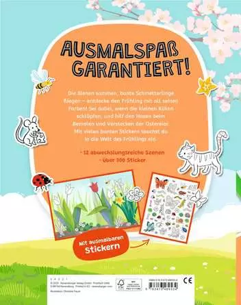 Mein Ausmalstickerbuch: Frühling