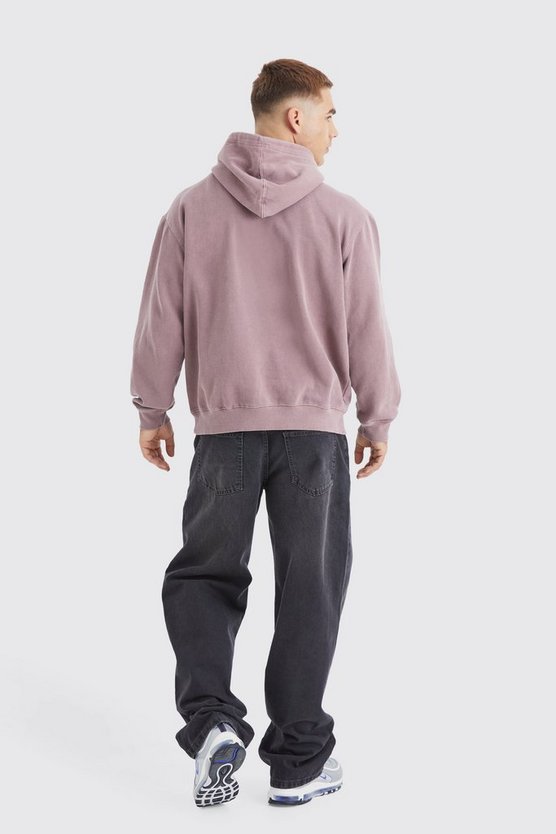 Gefärbter Oversize Worldwide Hoodie