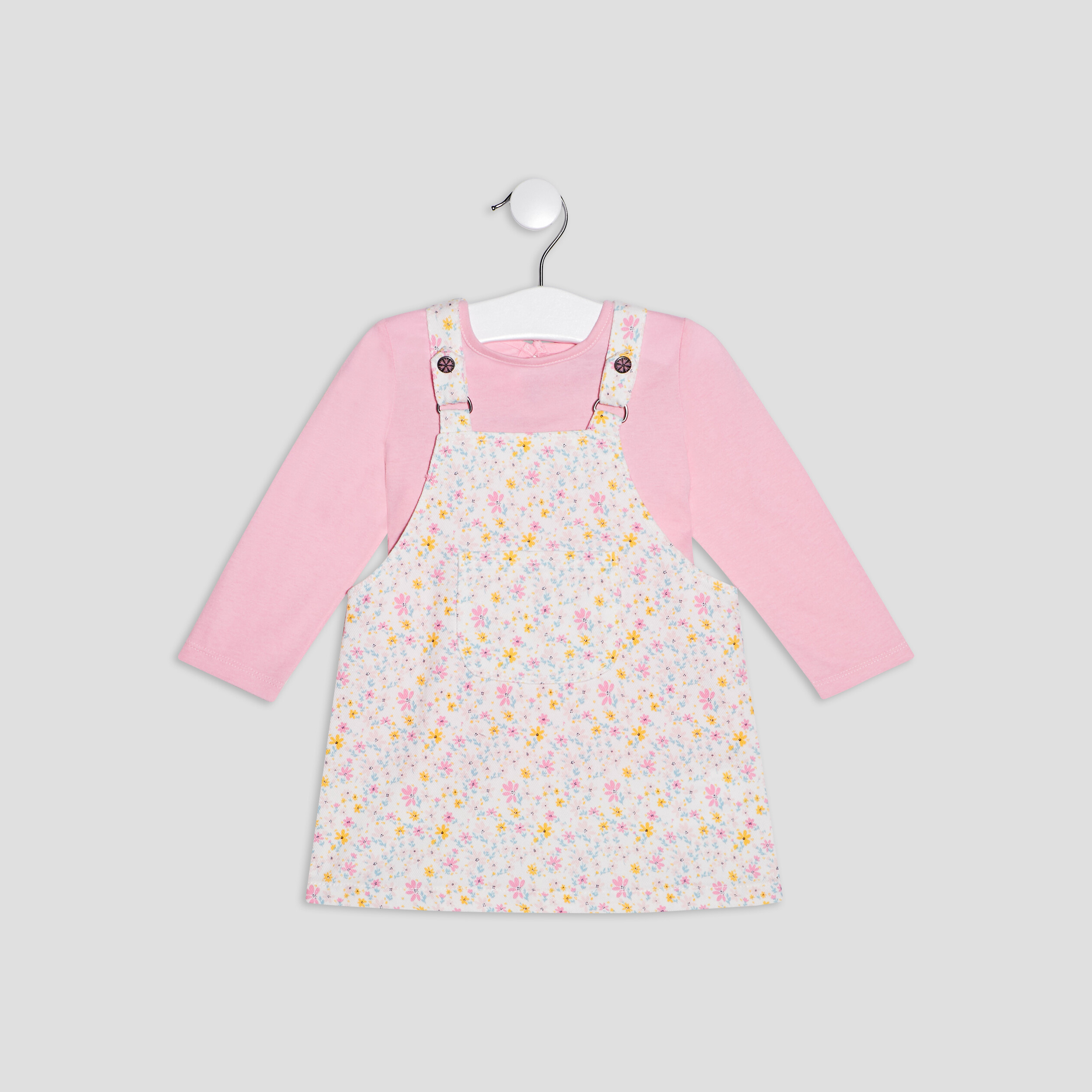 Ensemble 2 pièces robe à bretelle ecru bébé fille | La Halle