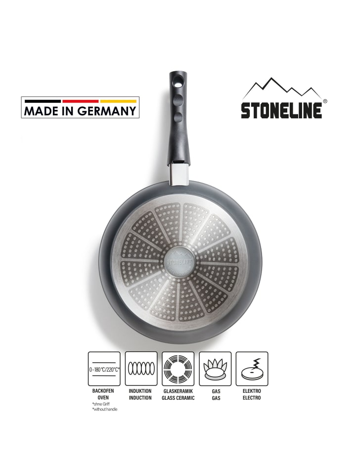 Stoneline Schmorpfanne mit abnehmbarem Griff | ohne Deckel in Anthrazit | 28cm günstig kaufen Ø 28 cm