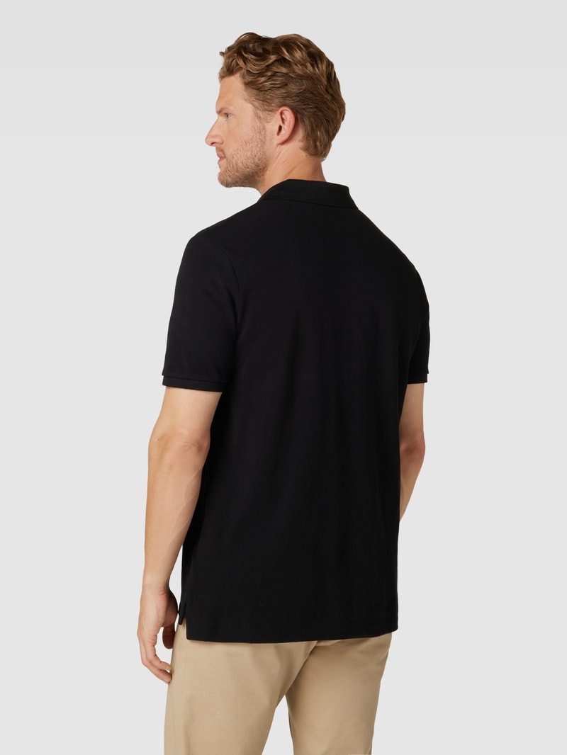 Poloshirt mit Label-Stitching in schwarz