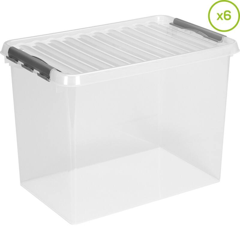 Helit Aufbewahrungsbox H6163302 62 L Transparent Polypropylen 60 x 40 x 34 cm 6 Stück