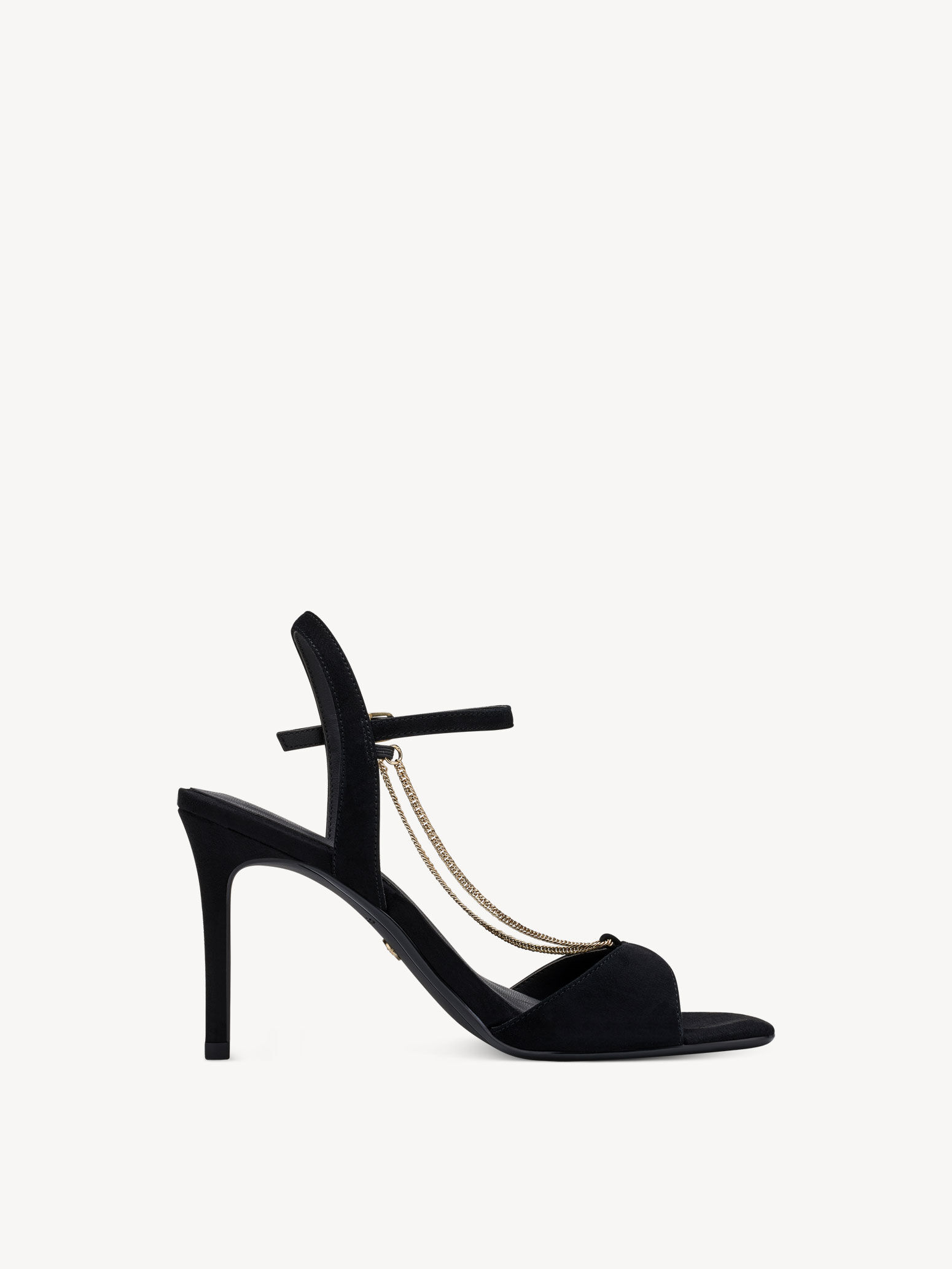 Sandale à talon en cuir - noir