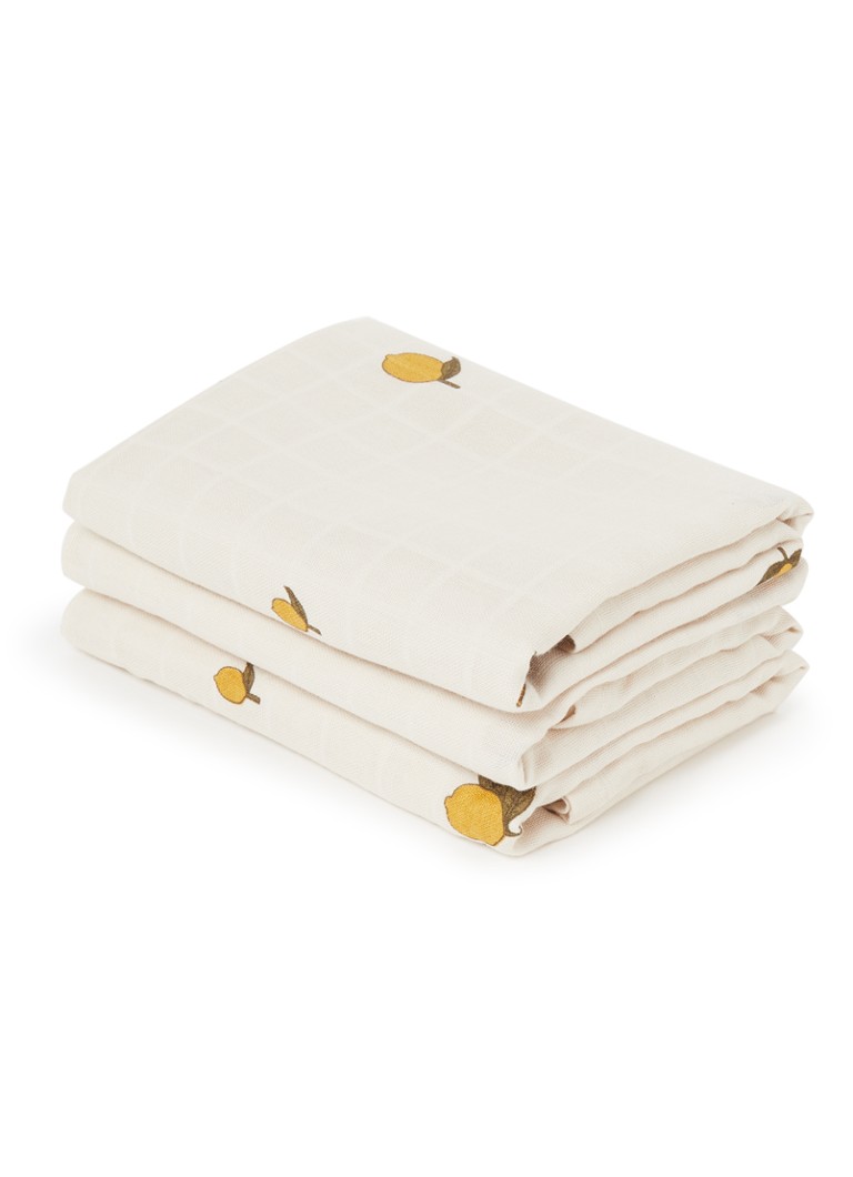 Konges Sløjd Set de 3 prosoape de bucătărie din muselină din bumbac organic