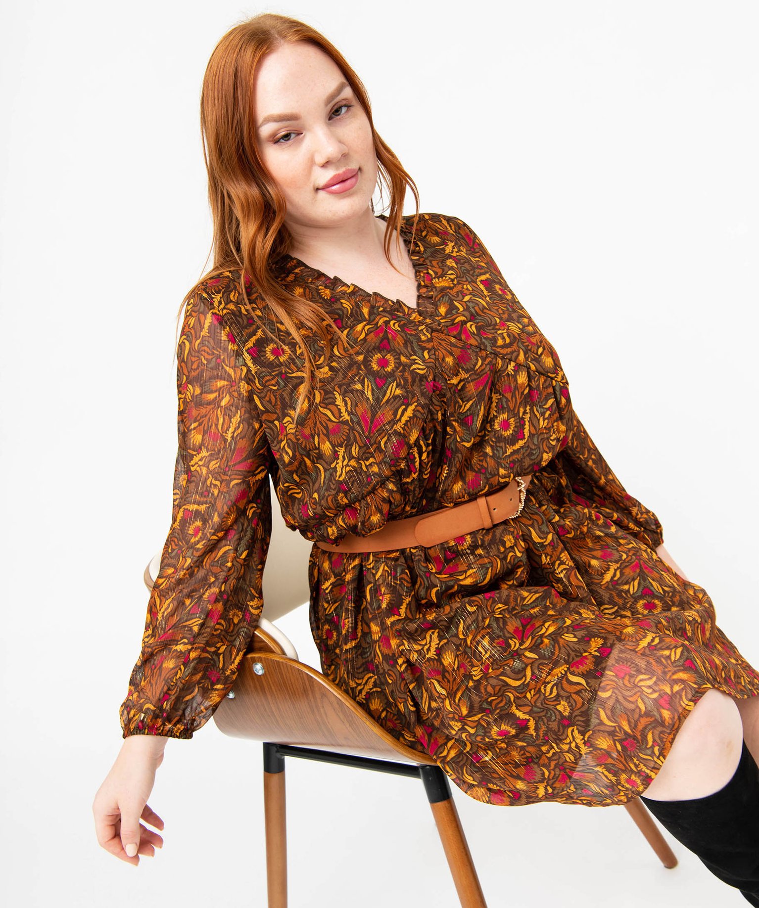 Robe en voile imprimé femme grande taille imprime | GEMO