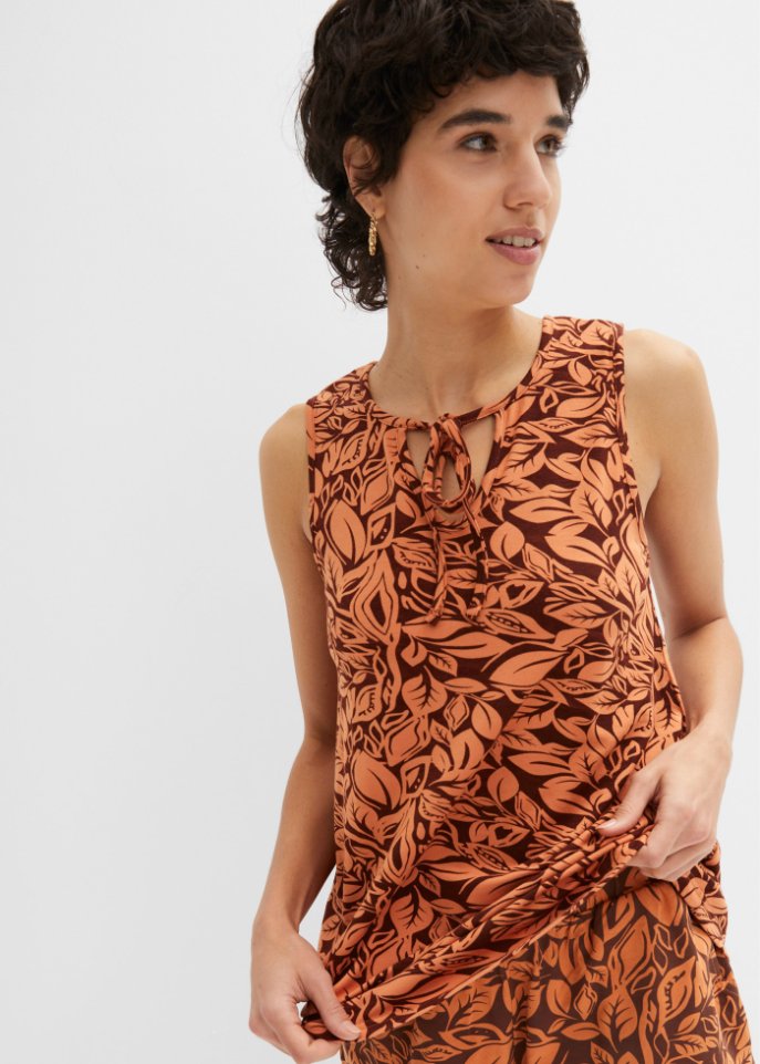 Jersey-Top mit Bindedetail in A-Linie