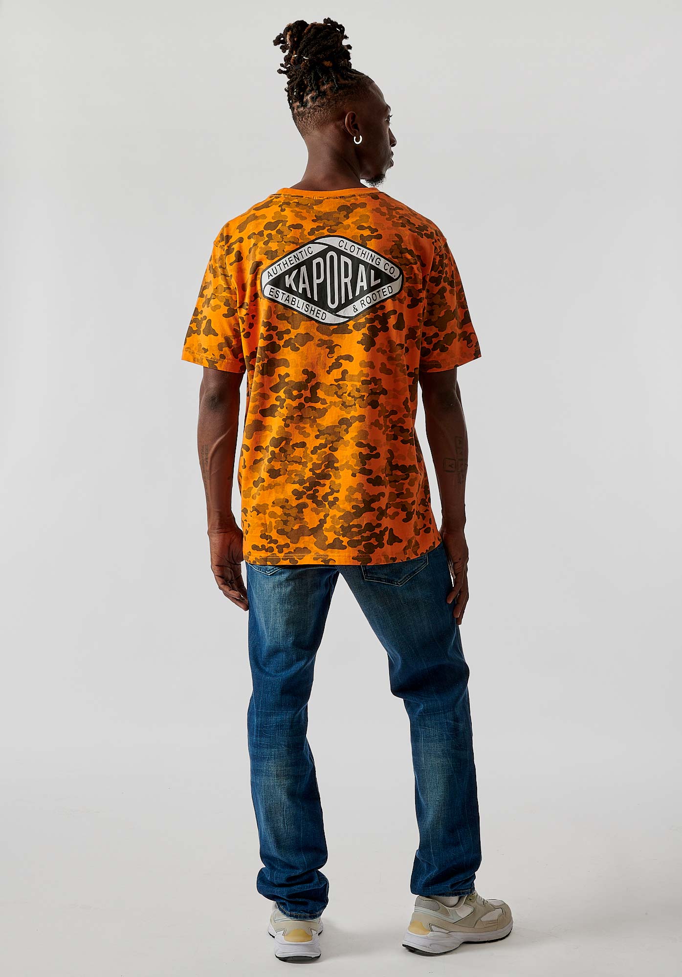 RAMON  T-shirt orange camouflage Homme 100% coton