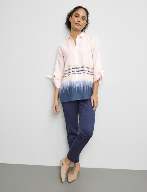 3/4 Arm Leinenbluse mit Farbverlauf