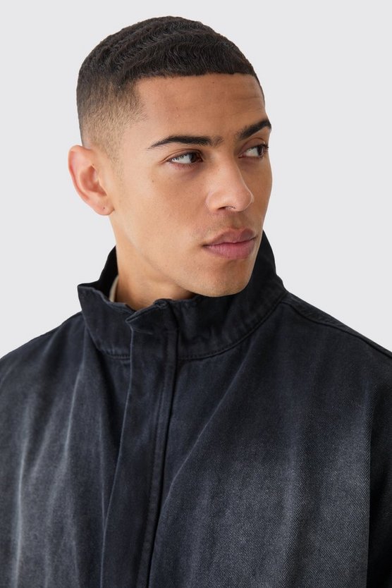 Kastige zerrissene Oversize Jeansjacke