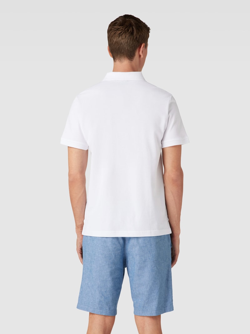 Poloshirt mit Label-Stitching in weiß