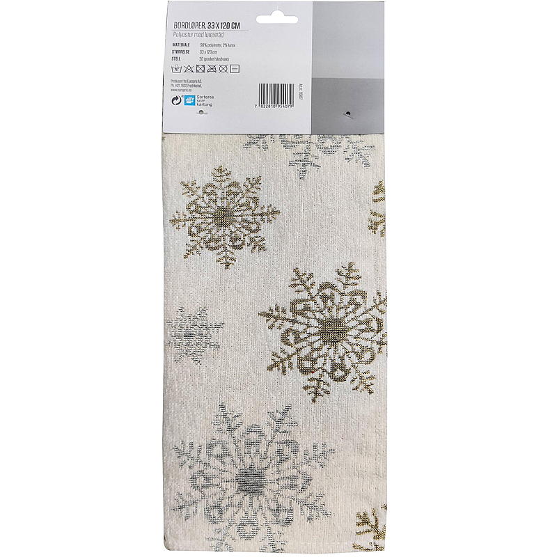 Home Løper 33x120 cm krem Snowflake