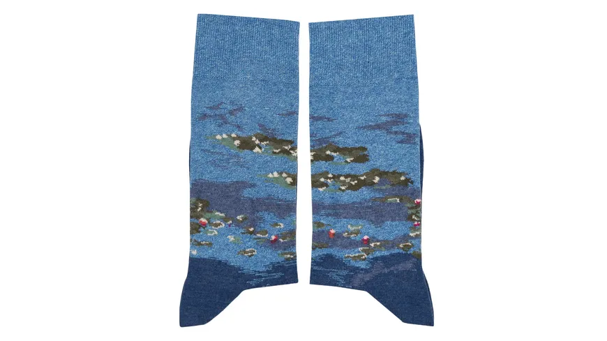 MuseARTa Unisex Socken Claude Monet - Water Lilies blau