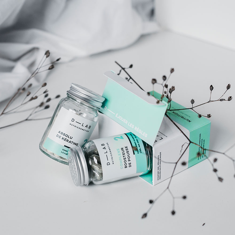 D-Lab Nutricosmetics Nutrition-Capillaire - 1 mois Action 360° sur la synthèse de kératine
