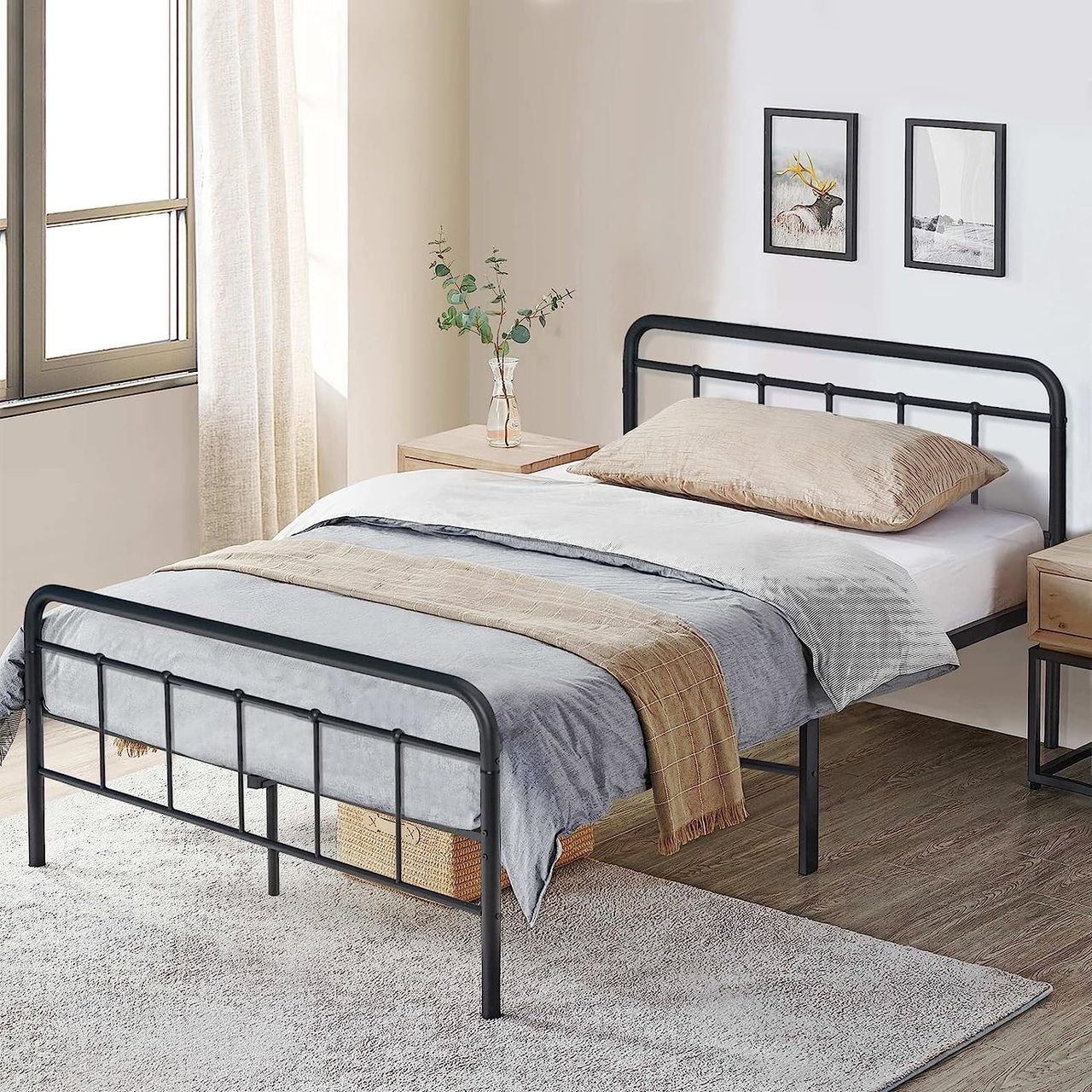 Costway COSTWAY Metallbett Bettrahmen für 200 x 160 cm Matratze