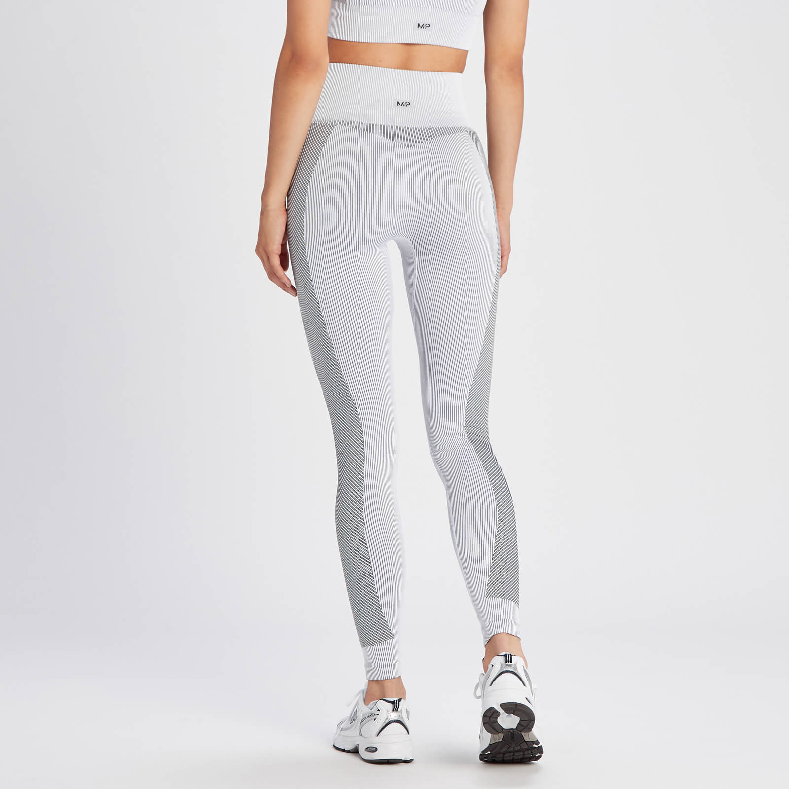 Legging côtelé sans coutures MP Contrast pour femmes – Blanc/Noir