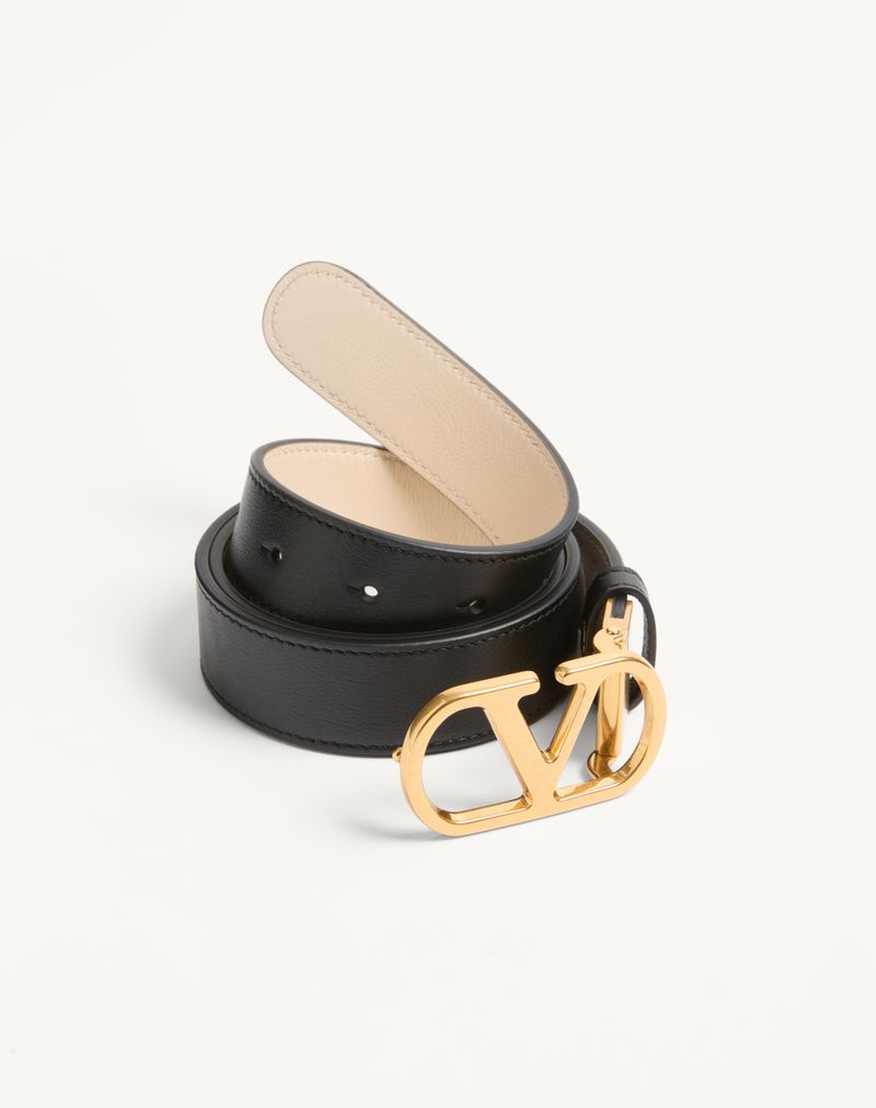 VLogo Signature Vendbart Bælte i Skinnende Kalveskind 30mm